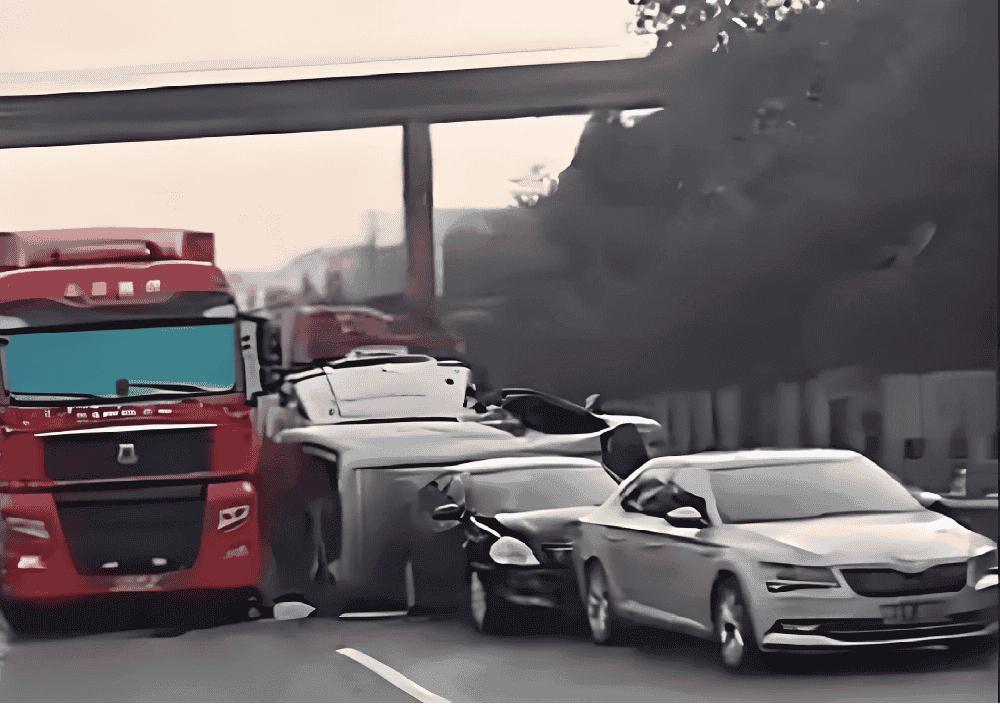 高速公路车祸引发关注:轿车被货车夹击成废铁