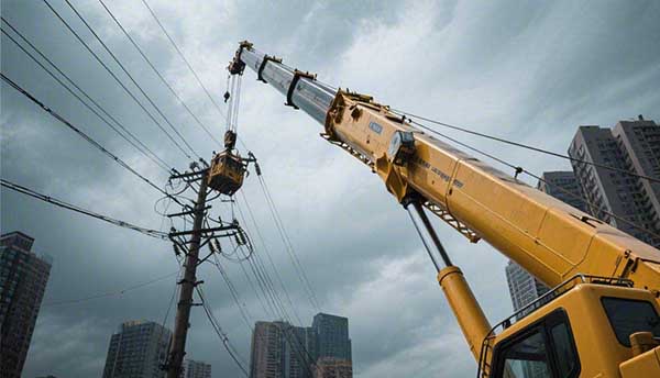 吊臂靠近高压线浑然不知？近电消除瞬间风险